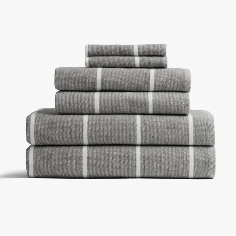 Parachute - Coal Fouta Stripe Turkish Cotton Towel